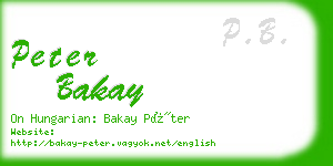 peter bakay business card